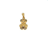 GOLDEN BEAR WITH COLORED HEART PENDANT 10 KT