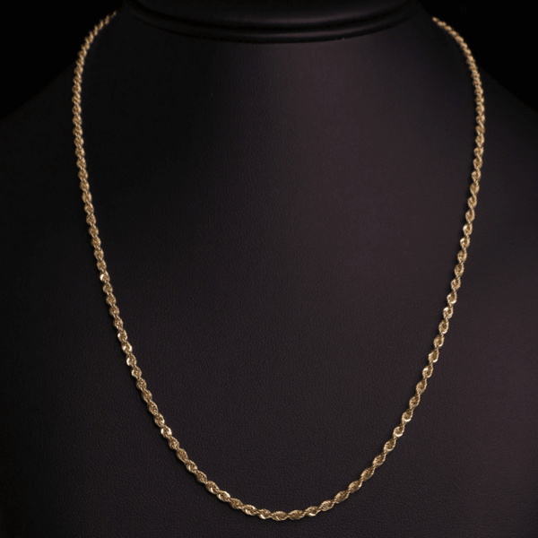 ROPE CHAIN IN 10K, SOLID, YELLOW GOLD - OPULENZZA