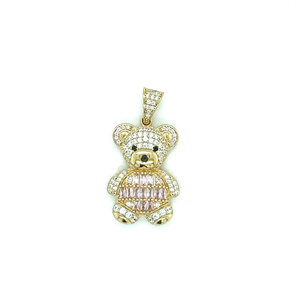 LIGHT PINK BEAR PENDANT 10 KT