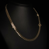 HOLLOW MONACO WITH 5 CLOVERS CHAIN 14 KT - OPULENZZA