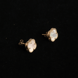 SMALL EARRINGS WITH WHITE CLOVER 14 KT