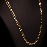 CURB CUBAN CHAIN IN 10K - 14K, SOLID, YELLOW GOLD - OPULENZZA