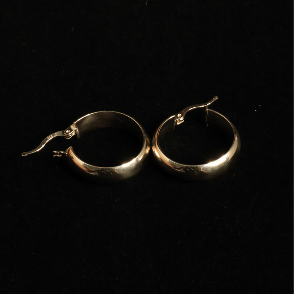 CRESCENT FLAT RINGS EARRINGS 14 KT - OPULENZZA