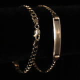 SOLID CURB CUBAN BRACELET WITH PLATE 14 KT - OPULENZZA