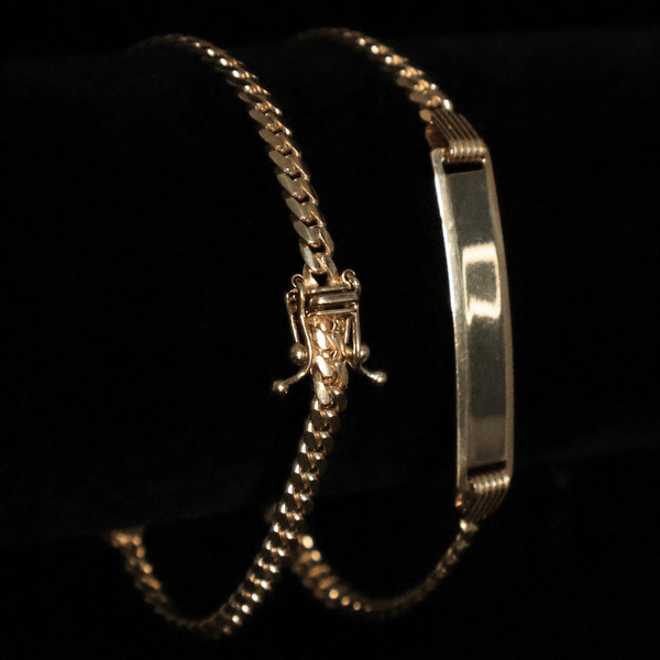 SOLID MIAMI CUBAN LINK BRACELET WITH PLATE 14 KT - OPULENZZA