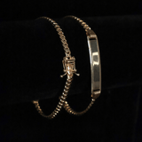 HOLLOW MIAMI CUBAN LINK BRACELET WITH PLATE 14 KT - OPULENZZA