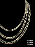 CURB CUBAN CHAIN IN 10K - 14K, SOLID, YELLOW GOLD - OPULENZZA