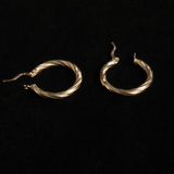 TWISTED RINGS EARRINGS 14 KT