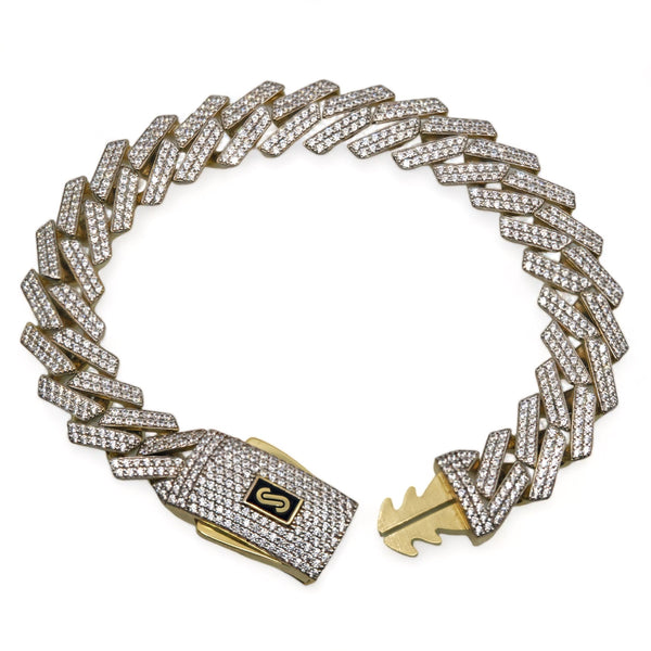 HOLLOW DIAMOND MONACO BRACELET 10 KT