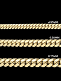 CUBAN LINK CHAIN 10K-14k, SOLID, YELLOW GOLD - OPULENZZA